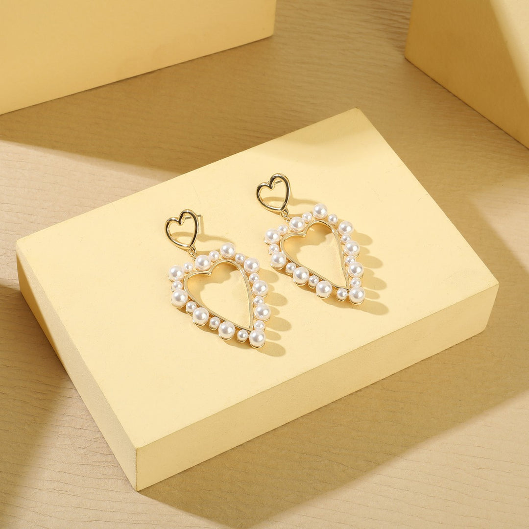 Pearl Heart Earrings