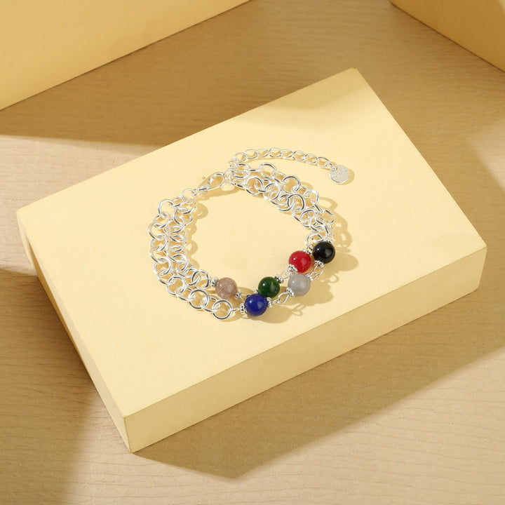 Colour Beads In Chain Bracelet