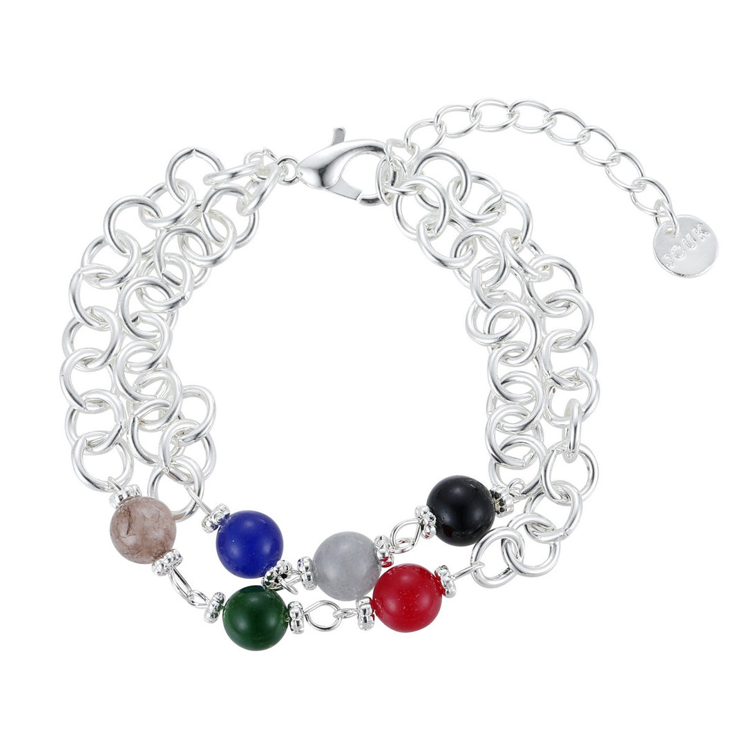 Colour Beads In Chain Bracelet