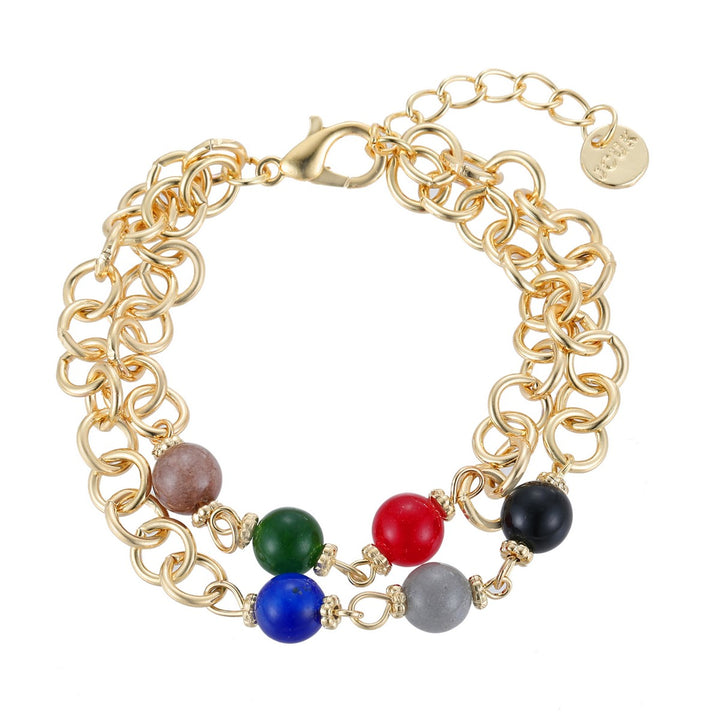 Colour Beads In Chain Bracelet