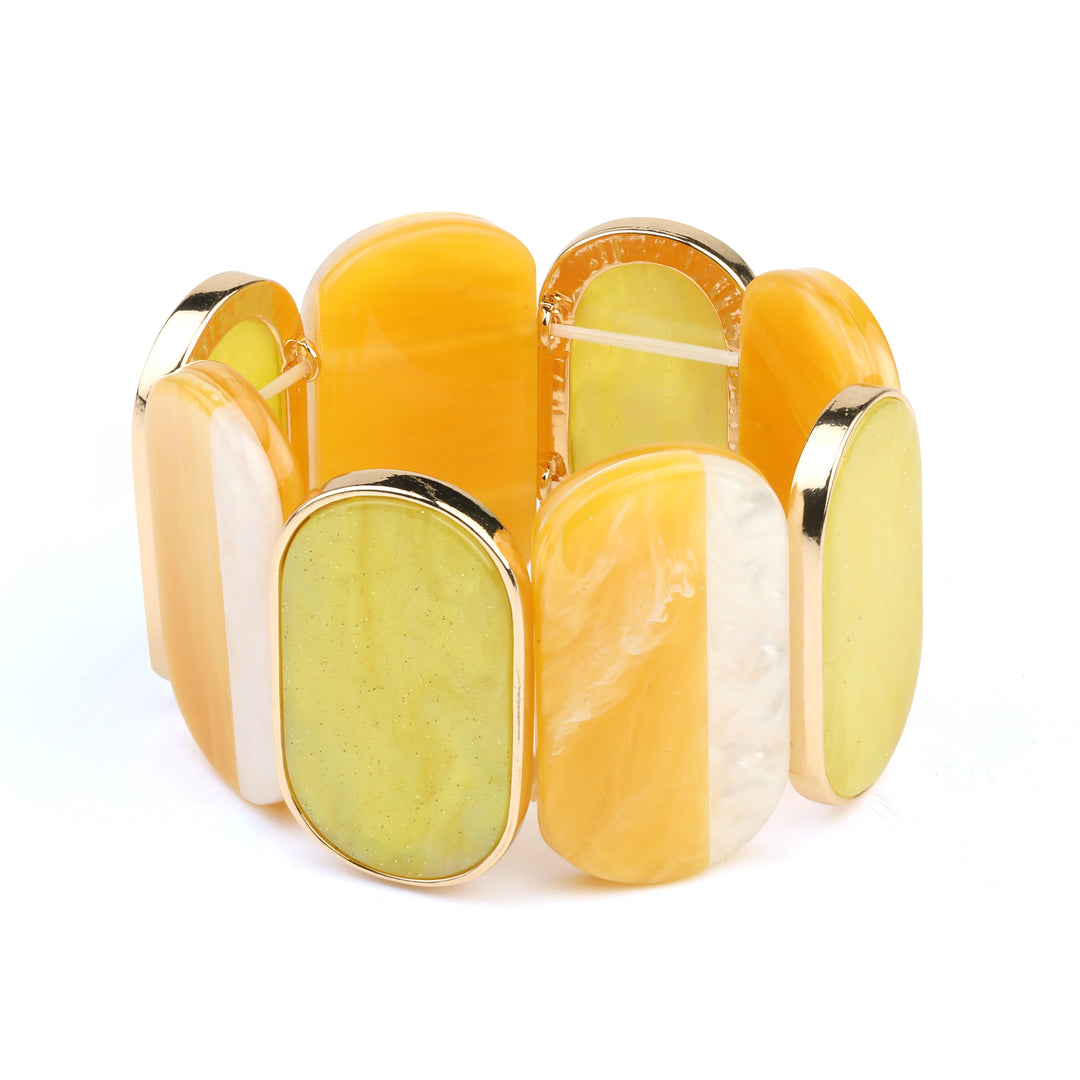 Golden Edges Oval Stretch Bracelet